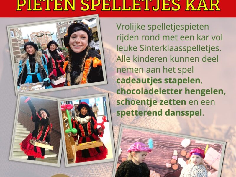 Pieten spelletjes kar in winkelcentrum galecop